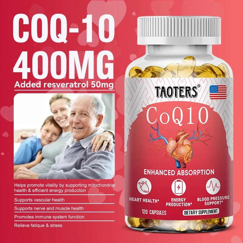 COQ10 Capsules 400mg Coenzyme Q10 Provides Energy To Support GlowCart