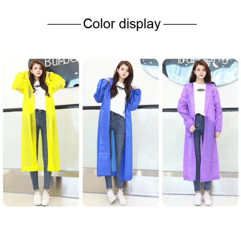Unisex Hooded Rain Coat Women Men Impermeable Thickened GlowCart