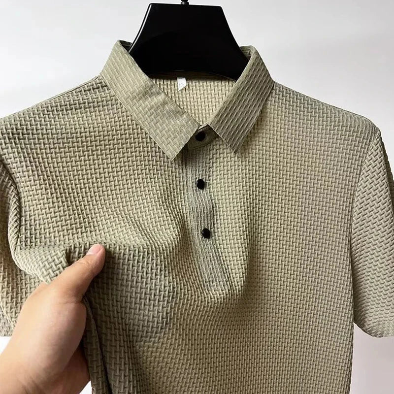 New Men's Business Casual Short Sleeved Bone Flower Solid GlowCart