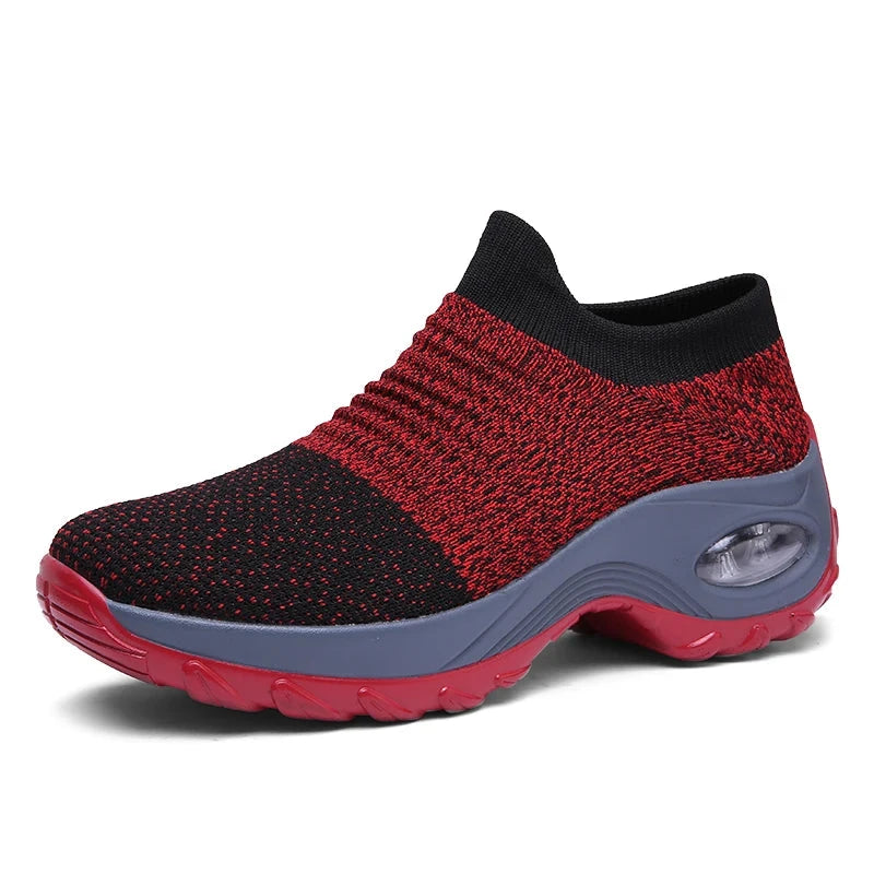 Women Walking Trainers Fashion Fly Weaving Sock Sneakers GlowCart