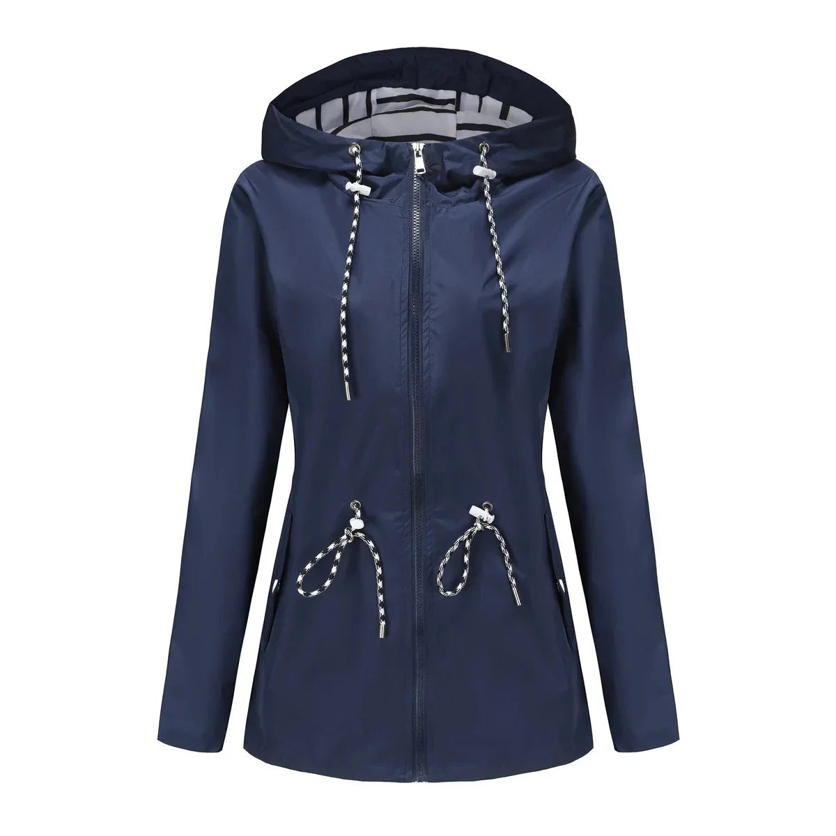 Blue Waterproof Hooded Jacket Women Fashion Casual Coat GlowCart