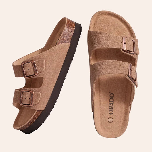 Evshine Men Cork Slippers Summer Cork Footbed Clogs Sandals GlowCart