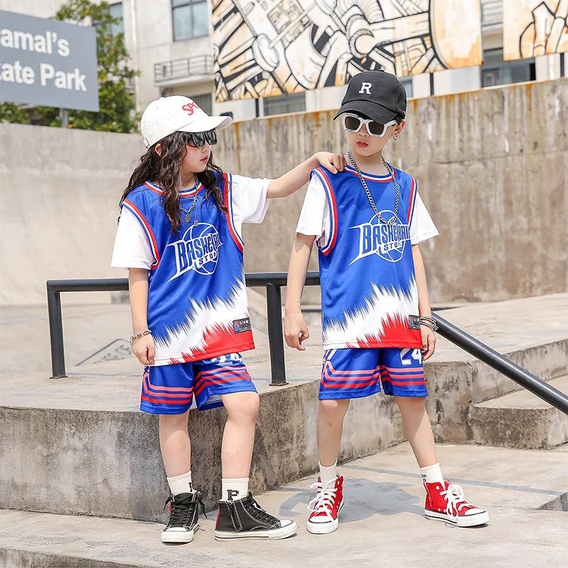 Children Basketball Jersey Boy and Girls Quick-drying comfortable Shirt Sportswear Tracksuit Kid fashion Training Sport Uniforms GlowCart