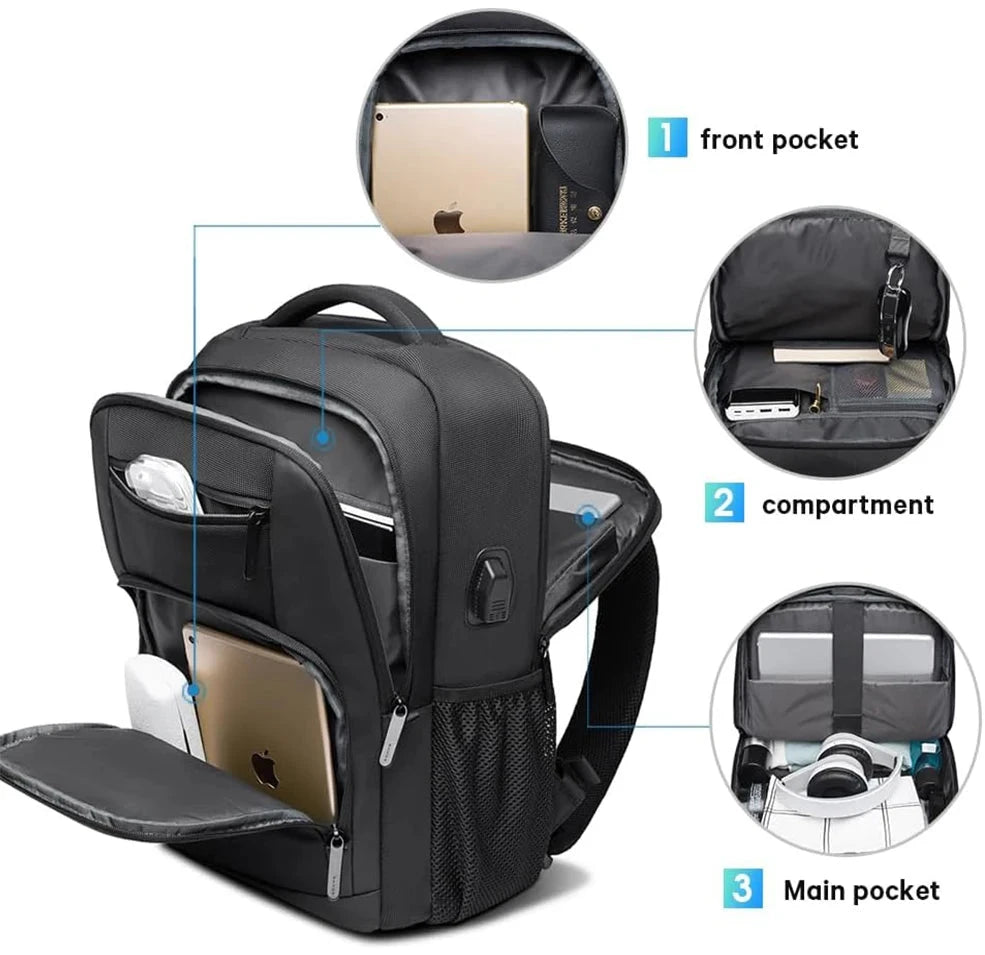 BANGE Travel Waterproof Backpack with USB Charging Port Fit GlowCart