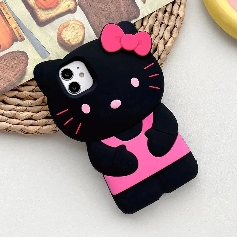 Hello Kitty 3D Cartoon Bow Case For iPhone 15 14 13 Pro Max GlowCart