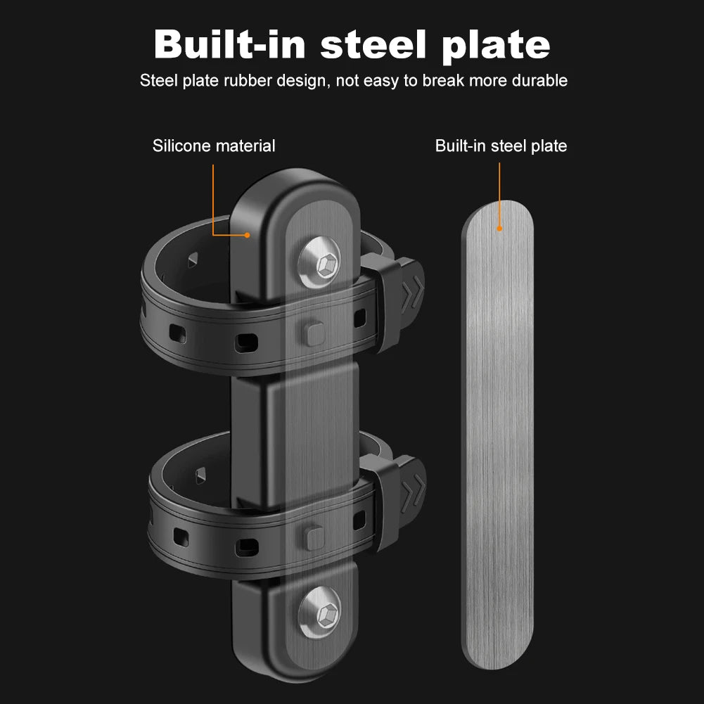 Bike Bottle Cage Mounting Base Silicone Bike Water Bottle Cage Mount Bracket Multifunctional for MTB Road Mountain Bicycle GlowCart