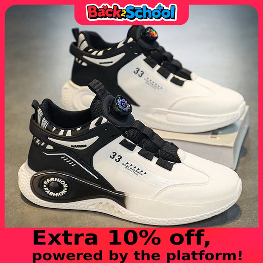 Mens Sneakers with Rotating Buckle Comfy Non Slip Lace up Durable Shoes for Mens Outdoor Activities GlowCart