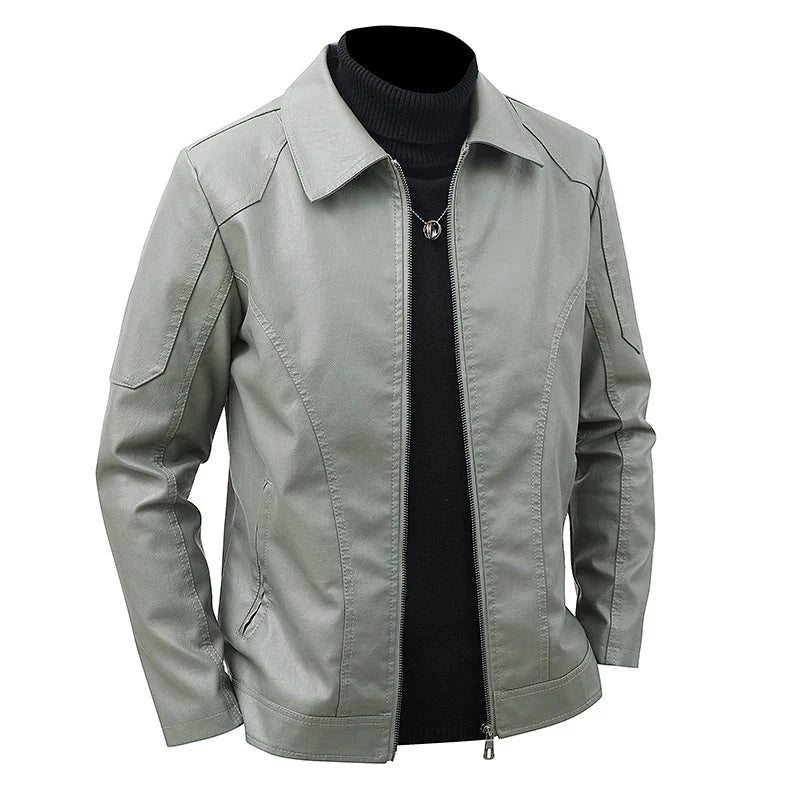 Spring and Autumn Soft Leather Jacket Men's Top Handsome GlowCart