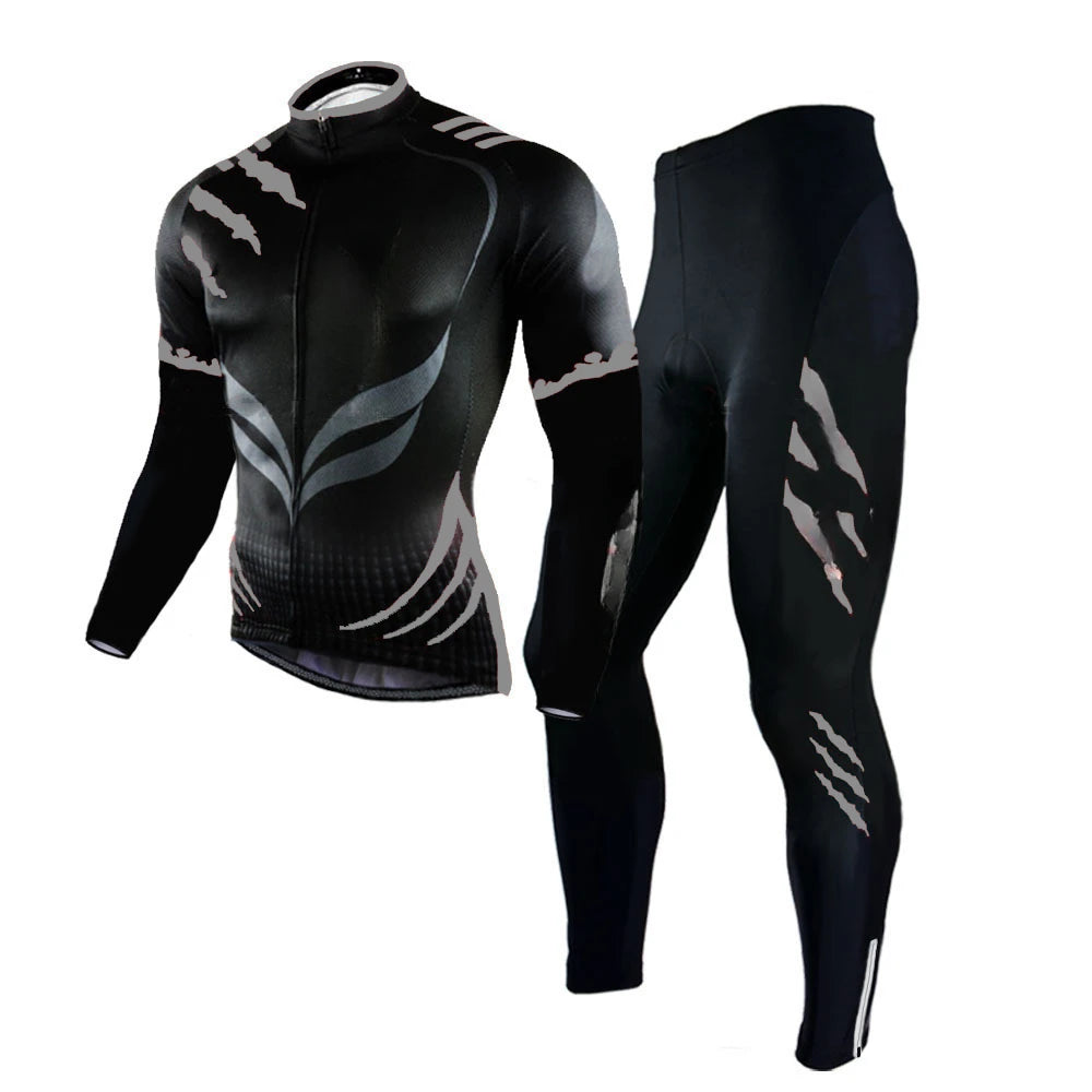 Cycling Team Men's Cycling Jersey Long Sleeve Set MTB Bike Clothing Tenue Velo Homme Bicycle Wear GlowCart
