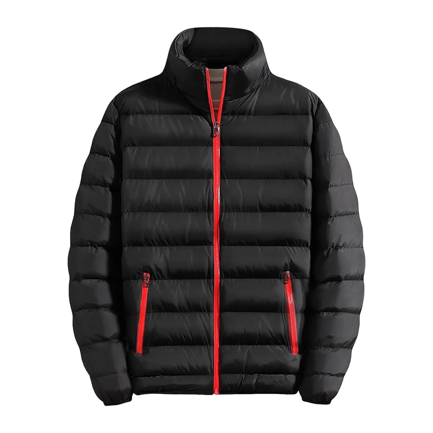 New Thickened Color Cotton Coats For Men Autumn And Winter Padding Jacket Stand Collar Zippered Cardigan Temperament Coat GlowCart