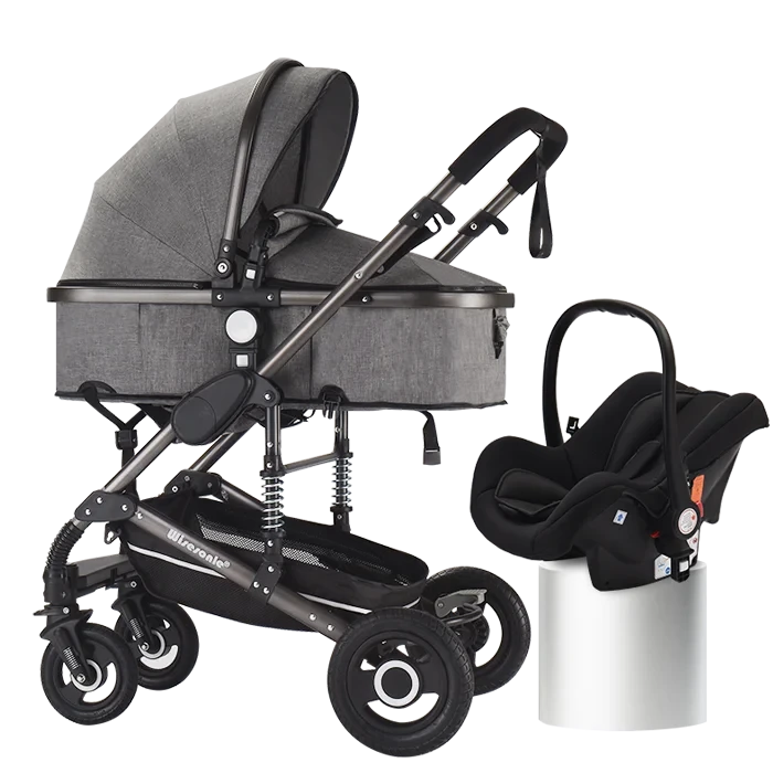 Baby Stroller ,Portable Baby Carriage,Fold Pram,Aluminum Frame High Landscape Stroller,for Newborn Baby trolley car seat GlowCart