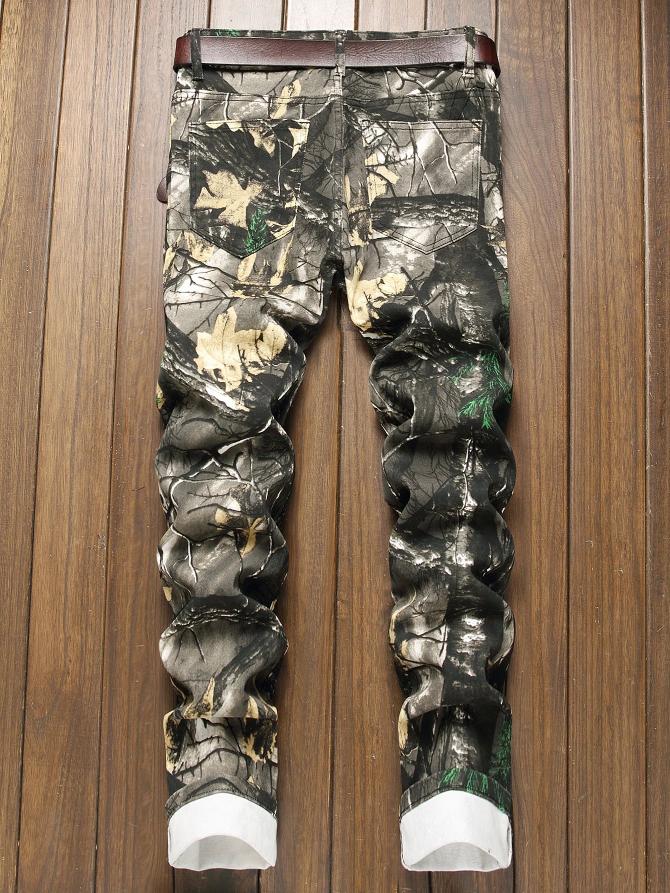 Stylish Mid Stretch Slim Fit Jeans - Men's Mid Waist Distressed And Ripped Denim Jeans With Tassels For All Seasons Street Wear GlowCart