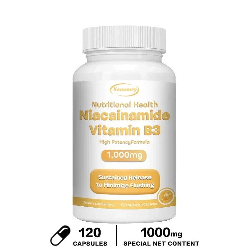 Niacinamide Vitamin B3 Capsules - Supports Skin Cell Health, GlowCart