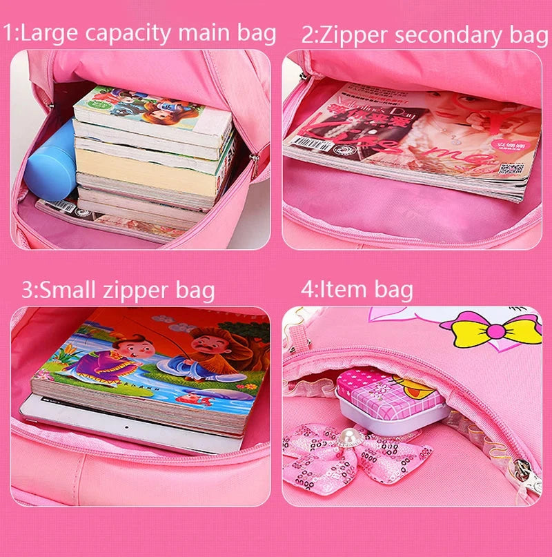 Children Backpack Pink Cute Cat Kindergarten Kid School Bag Backpack Girl Student Teenagers Waterproof Primary Bookbag SchoolBag GlowCart