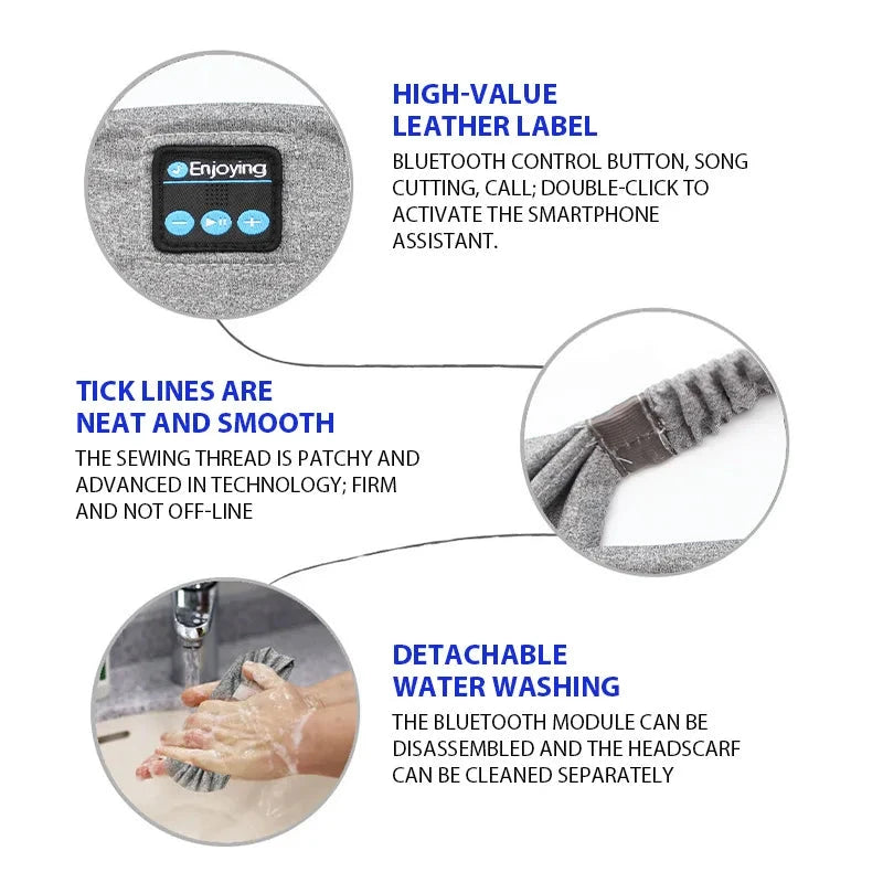 Fone Bluetooth Earphones Sports Sleeping Headband Elastic GlowCart