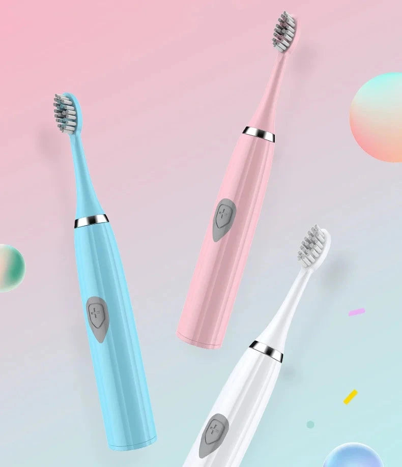 1pc White/Pink Electric Toothbrush Adult Model Soft Bristle GlowCart