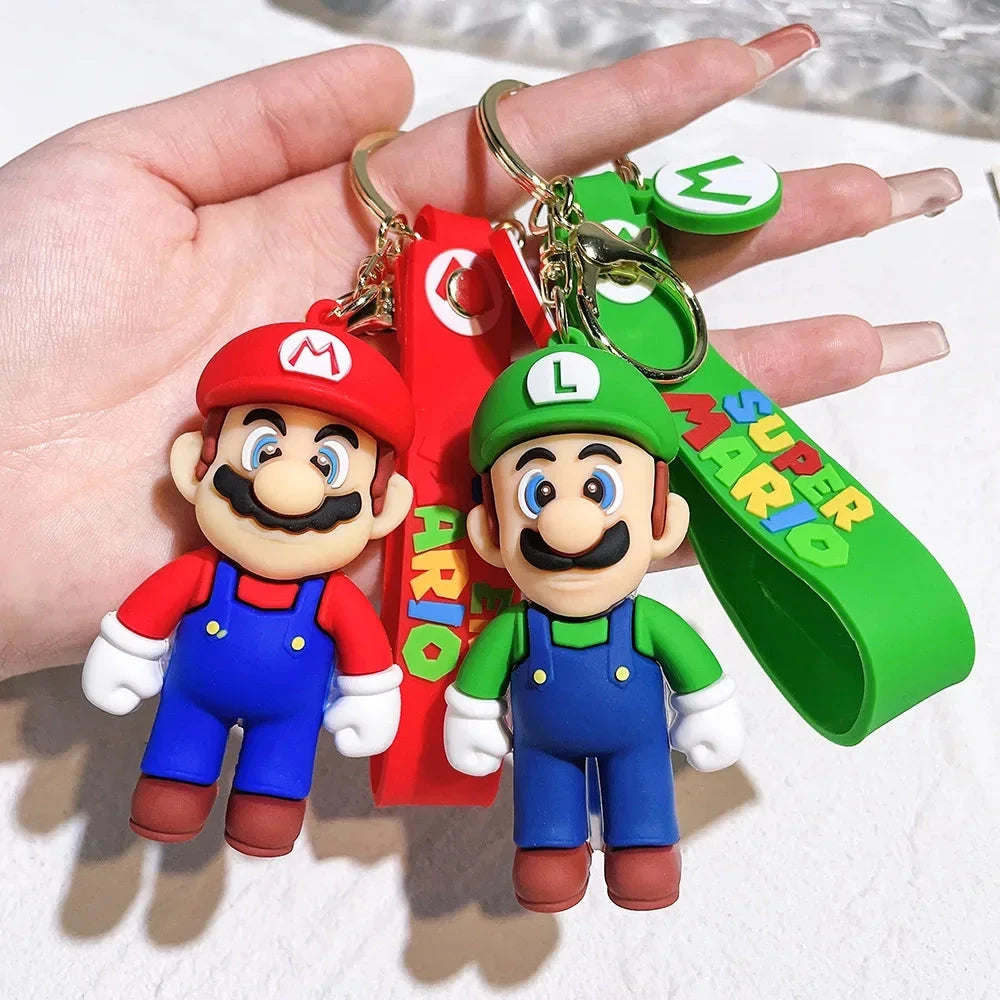 Super Mario Bros Keychain Action Figure Pendant Cute Cartoon GlowCart