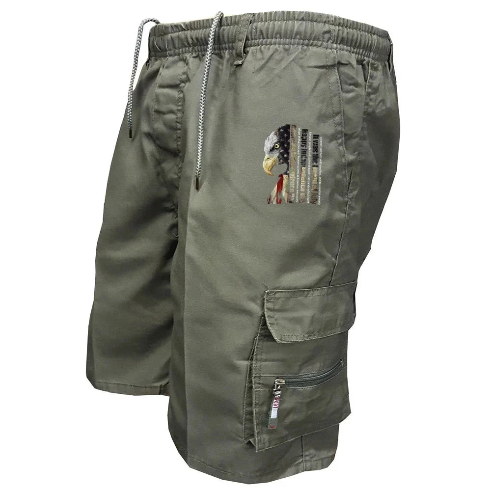 Men's Elastic Waist Cargo Work Shorts Men Outdoor Leggings GlowCart