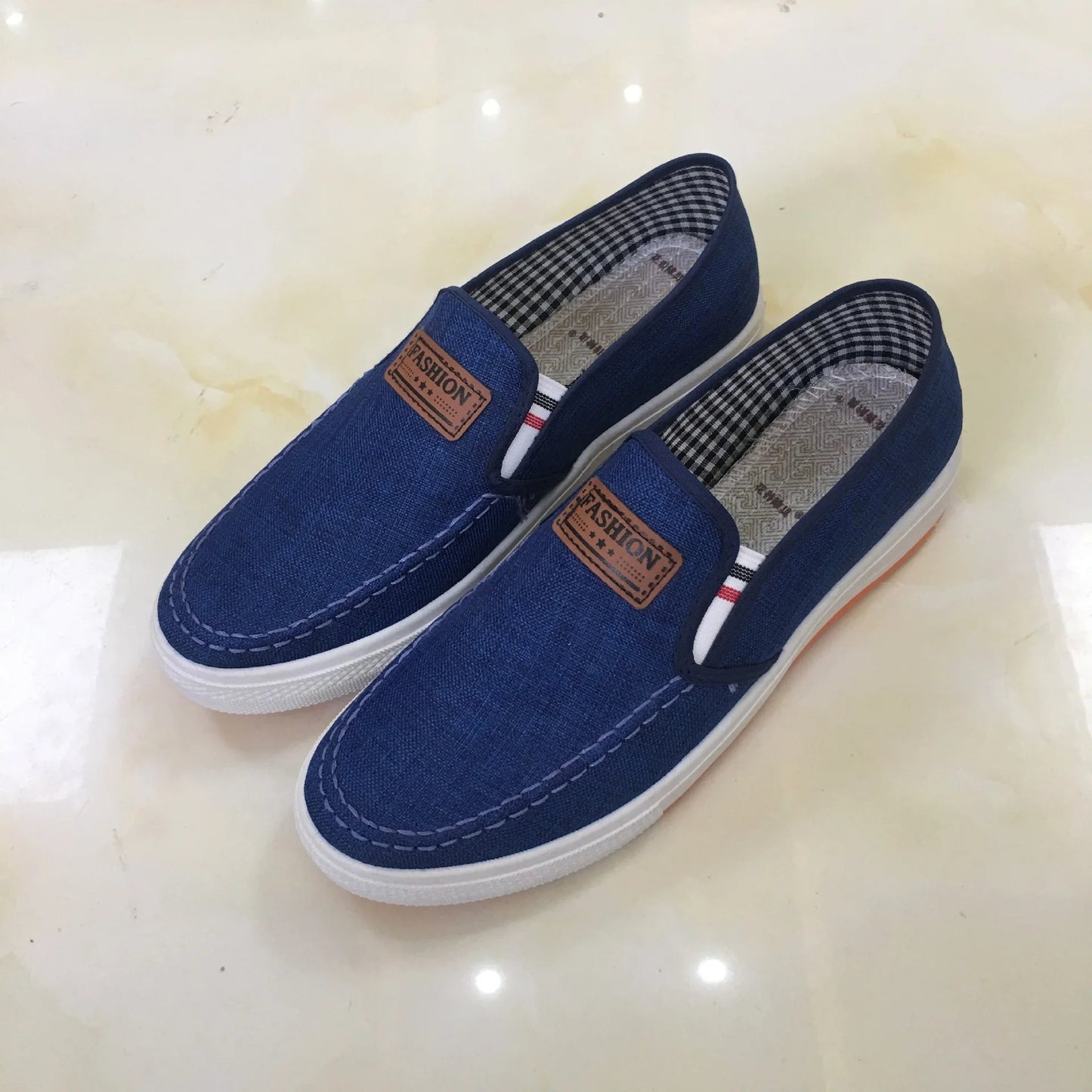 Men Casual Shoes Slip on Canvas Loafers Comfortable Walking Flats for Man Dude Non Slip Soft Moccasins Sneakers Summer GlowCart