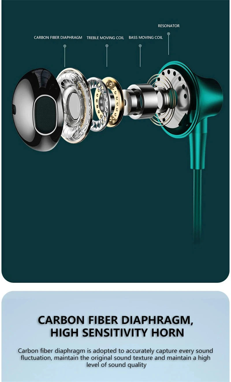 Type-C In-Ear Wired Karaoke Headphones 3.5mm Stereo Music GlowCart