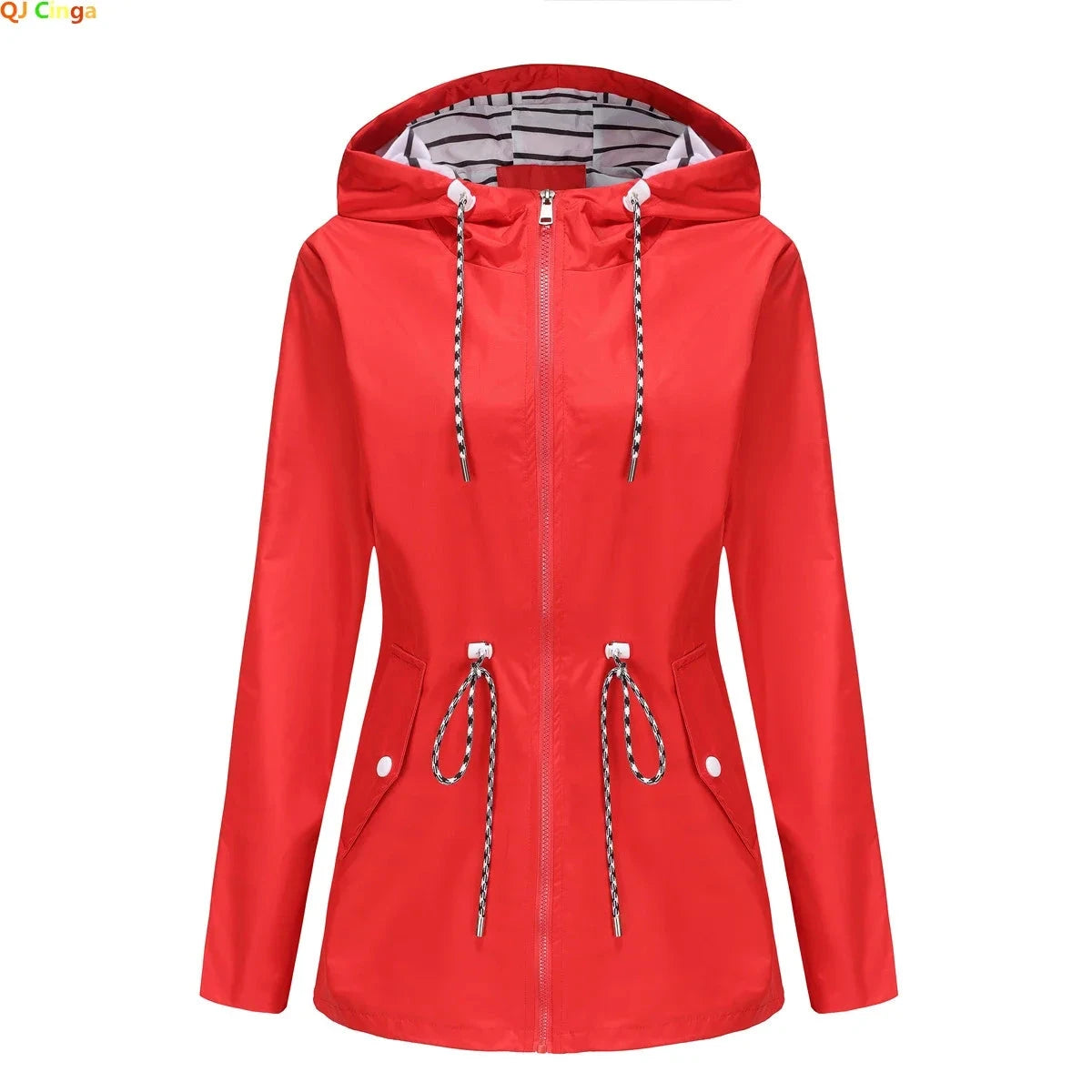 Blue Waterproof Hooded Jacket Women Fashion Casual Coat GlowCart