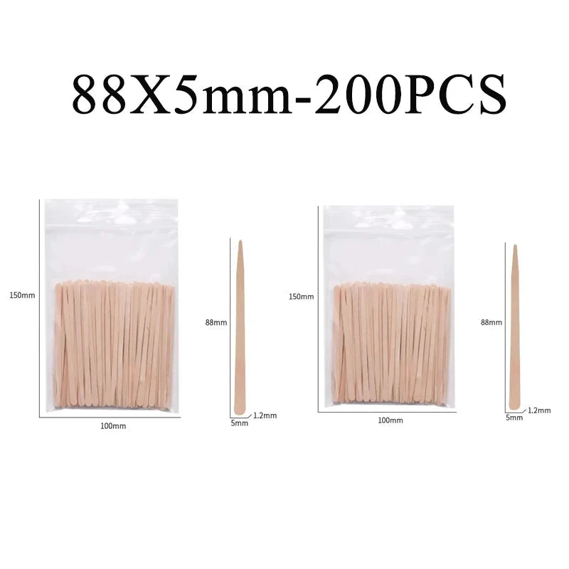 50/100/200PCS Disposable Wood Stick Beauty Spatulas Log Hair GlowCart