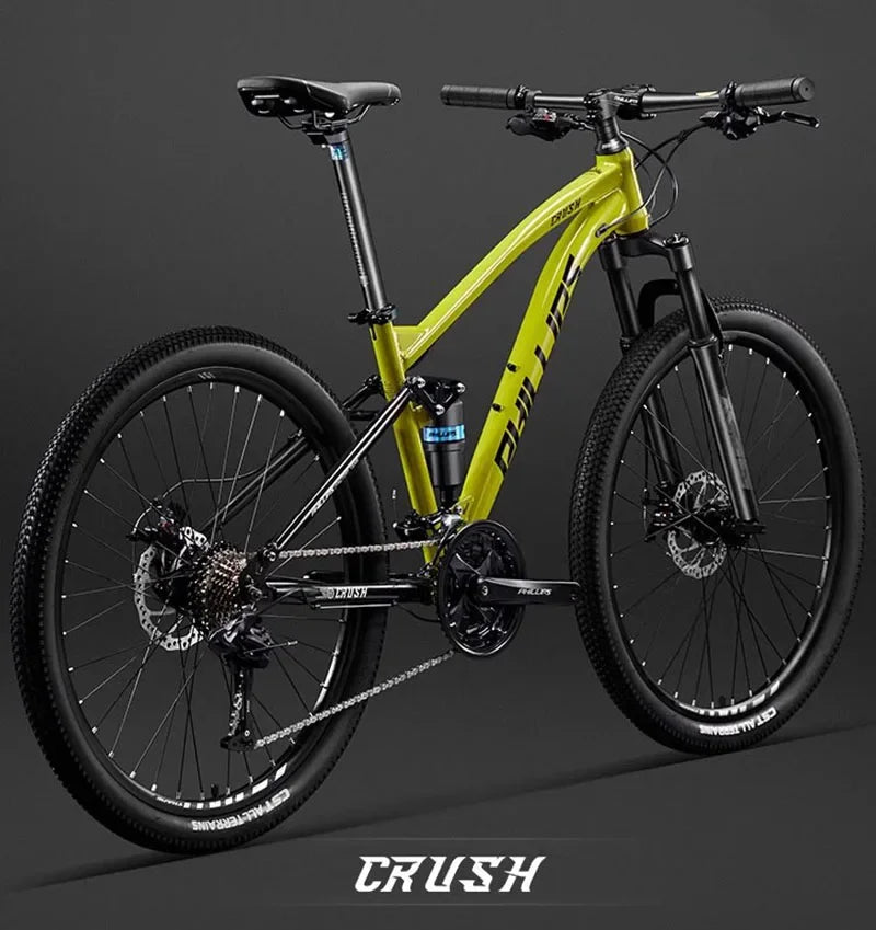 26/27.5-inch off-road soft tail mountain bike 24/27/30 speed downhill DH bicycle speed dual disc brake full suspension bicicleta GlowCart