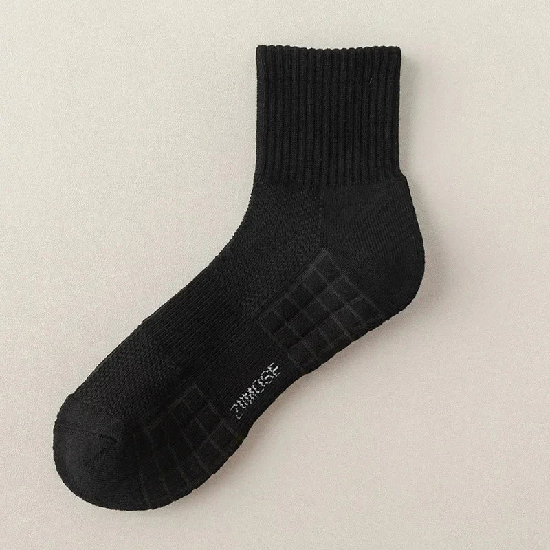 1pc 4pcs 5pcs 10pcs Socks Men's Cotton Spring Towel Bottom with Velvet Mid-tube White Stockings Thickened Sports Basketball Sock GlowCart