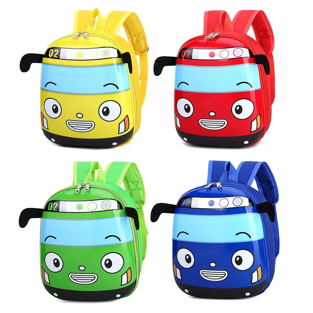 Cute 3D Cartoon Bus Kindergarten Children School Bag Backpack Girls Boys Satchel GlowCart