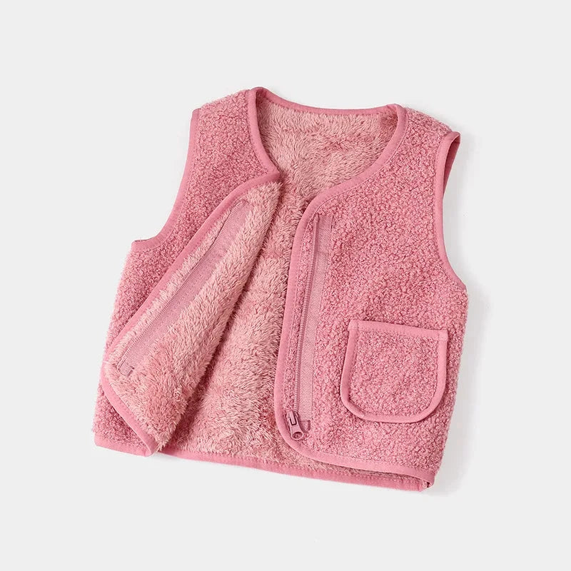 Baby Girl Boys Waistcoat Fleece Soft Warm Vest Autumn Winter Sleeveless Jacket for Children Boy Outerwear Toddler Coat Clothes GlowCart