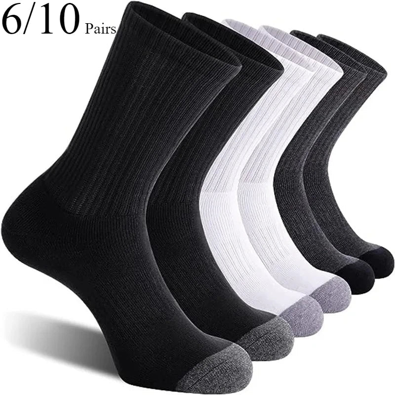 Men's Outdoor Gym Socks High Quality Comfortable Soft Ground-Gripping Football big Size Anti Odor Sweat Absorbing 6/12 Pairs GlowCart