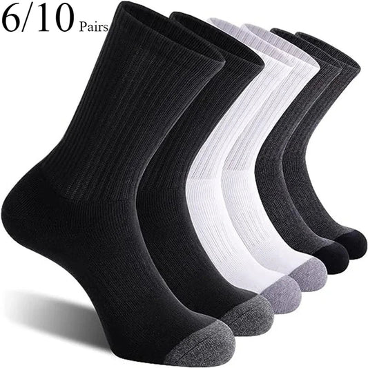 Men's Outdoor Gym Socks High Quality Comfortable Soft Ground-Gripping Football big Size Anti Odor Sweat Absorbing 6/12 Pairs GlowCart
