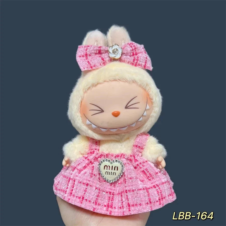 For 17cm Labubu Plush Doll Skirt- Adorable Skirt Set for DIY GlowCart