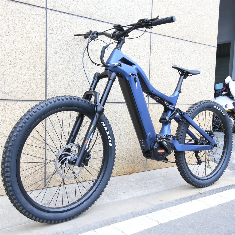 M620 29in 48v Mtb Bike Full Suspension Ebike Mid Drive Motor Carbon Fiber T700 Frame E Mountain Bike Lithium Battery 9-speed GlowCart