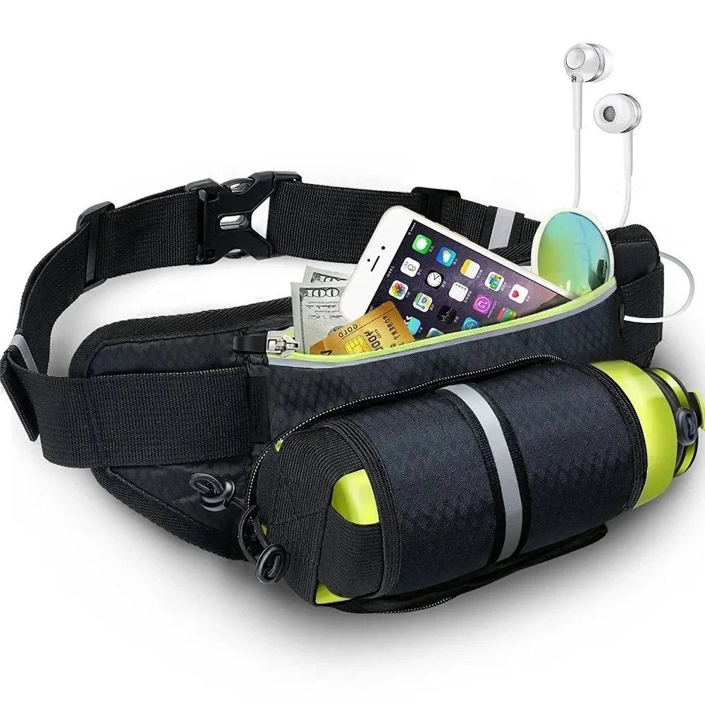 Sport Trail Running Belt Waist Bag Hydration Jogging Pouch Water Bottle Fanny Pack Men Women Gym Fitness Cycling Money Belt Bags GlowCart