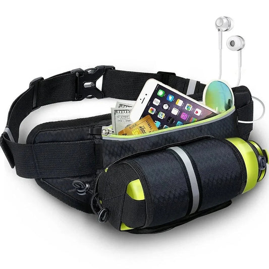 Sport Trail Running Belt Waist Bag Hydration Jogging Pouch Water Bottle Fanny Pack Men Women Gym Fitness Cycling Money Belt Bags GlowCart