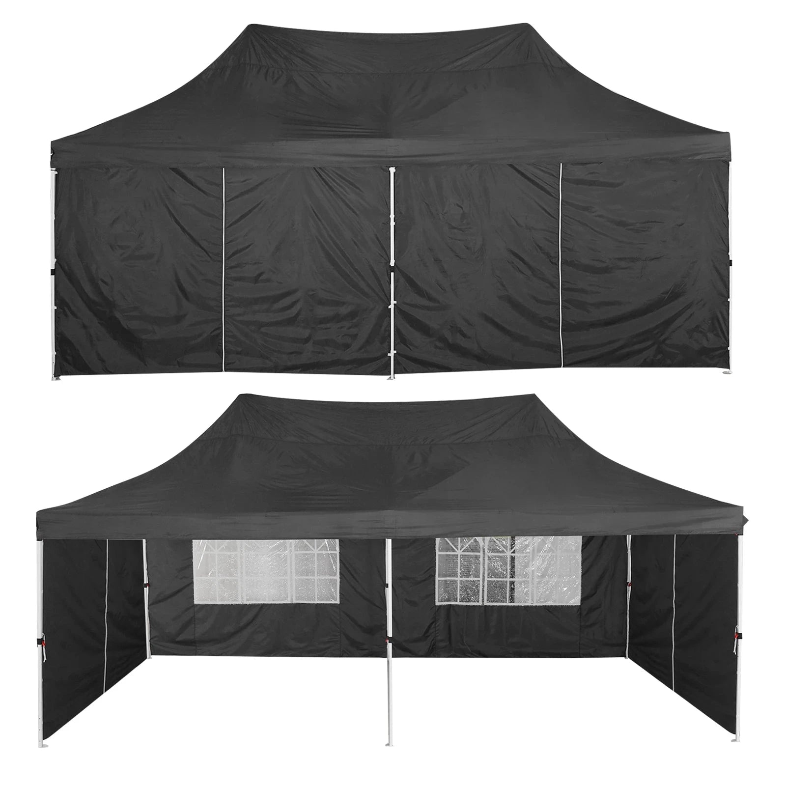 10x20 Pop Up Canopy Tent with 6 Sidewalls, Wedding Party GlowCart