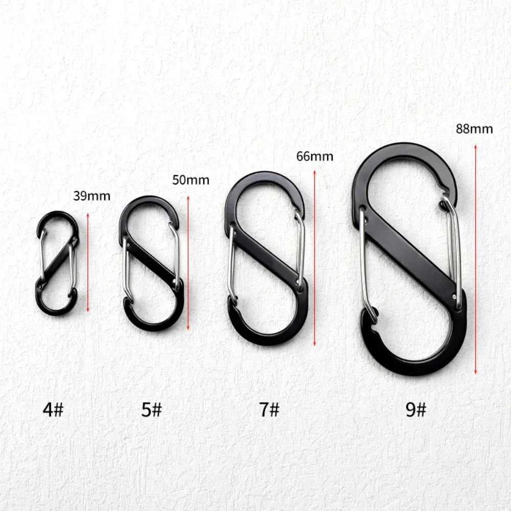 6PCS Tactical Carabiner S -Type Anti-Theft Aluminium Alloy GlowCart