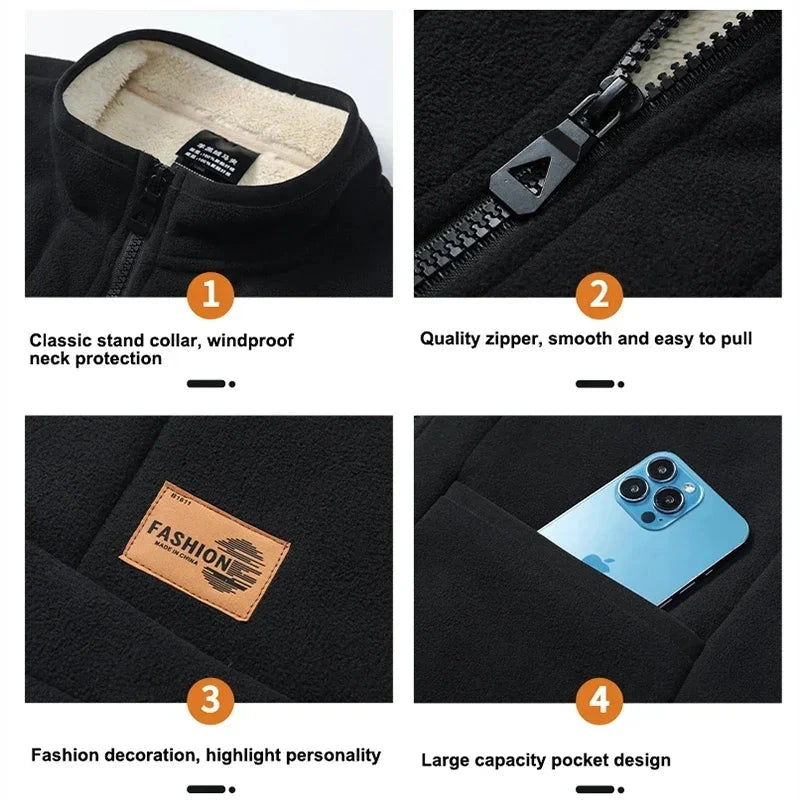 2024 Autumn and Winter Lambswool Vests Men New Warm Padded GlowCart