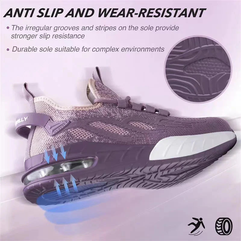 Women Safety Shoes For Work Safety Boots Breathable Steel Toe Puncture Proof Sport Work Sneakers Construction Security Boots GlowCart
