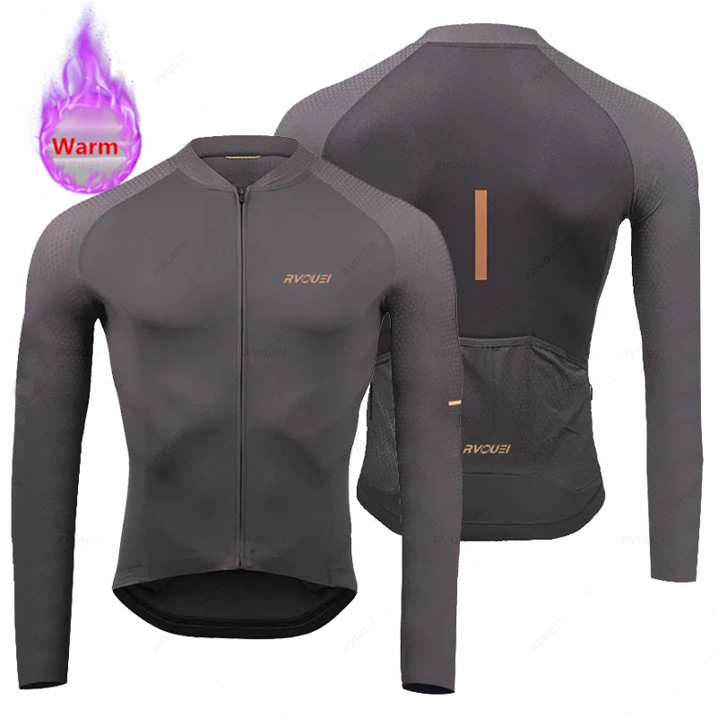Rvouei New Winter Cycling Clothes Set Man Thermal Fleece Jersey Suit Sport Riding Bike MTB Clothing Bib Pants Sets Ropa Ciclismo GlowCart