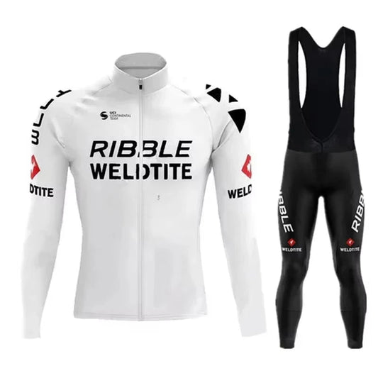 White  Cycling Jersey Set Ribble Weldtite Cycling Clothing Autumn Men Road Bike Shirt Bicycle Tights Mtb Maillot Culotte GlowCart