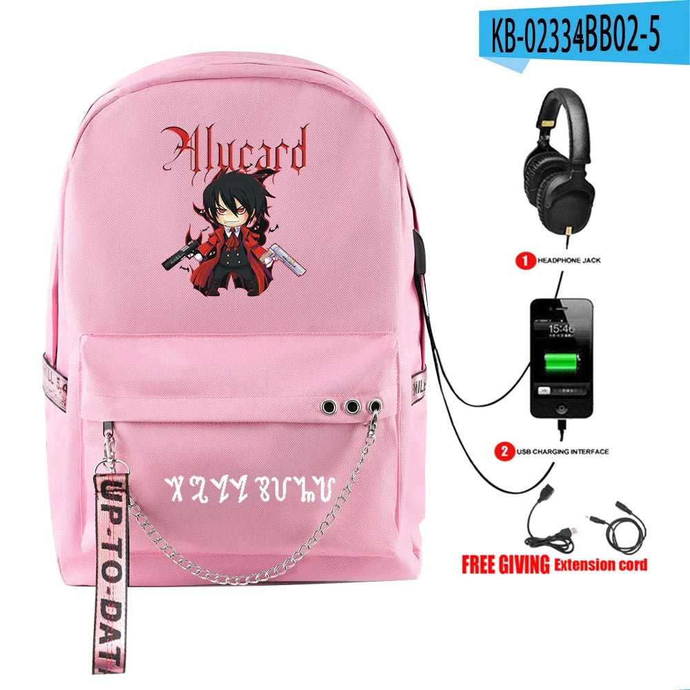 Cartoon Popular Funny Hellsing Student School Bags Unisex GlowCart