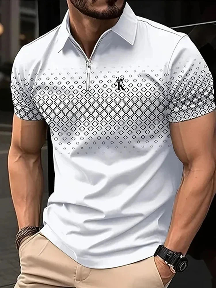 Business Men's Golf Polo Short Sleeve Polo Shirt Outdoor GlowCart