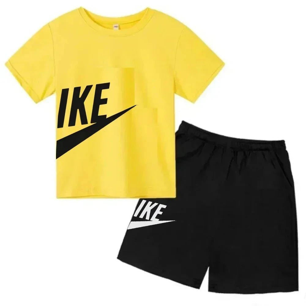 Children's Clothing Kids & Teen T-Shirt Set Summer Top + Shorts 2 Piece Set Short Sleeve Casual Fashion Boys Girls Kids Set GlowCart