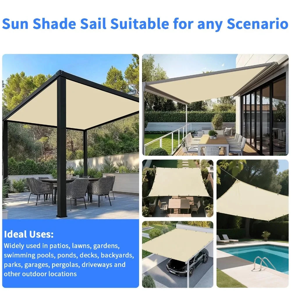 2x3/3x3/3x4/4x5M Sun Shade Sail Waterproof Outdoor Square GlowCart