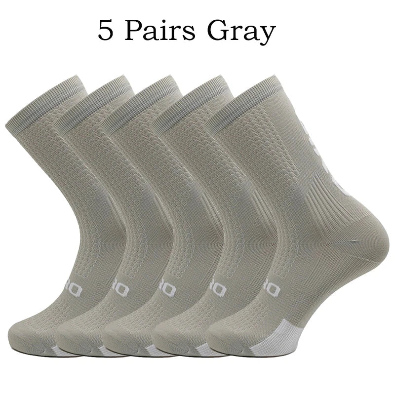 GIR0 5pairs 2026 New Cycling Socks Bike Nurse Compression Road Bike Running Mtb Knee-high White Sports Funny Brand Black GlowCart