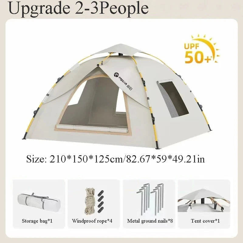 3-4 Double Automatic Pop-Up Tent with Fiberglass Poles GlowCart