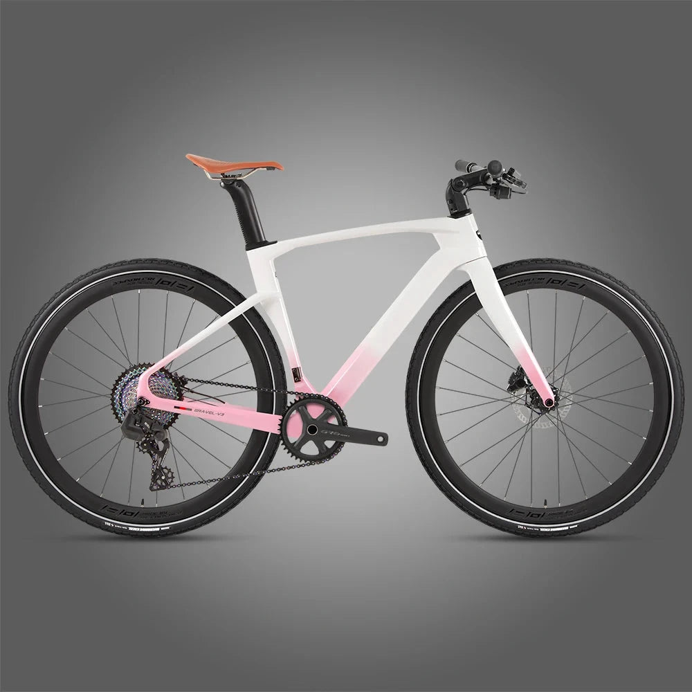 TWITTER GRAVEL-V3 Wheel Peak EDS radio variable 13speed Flat handlebar full carbon fiber gravel road bike hydraulic disc brakes GlowCart