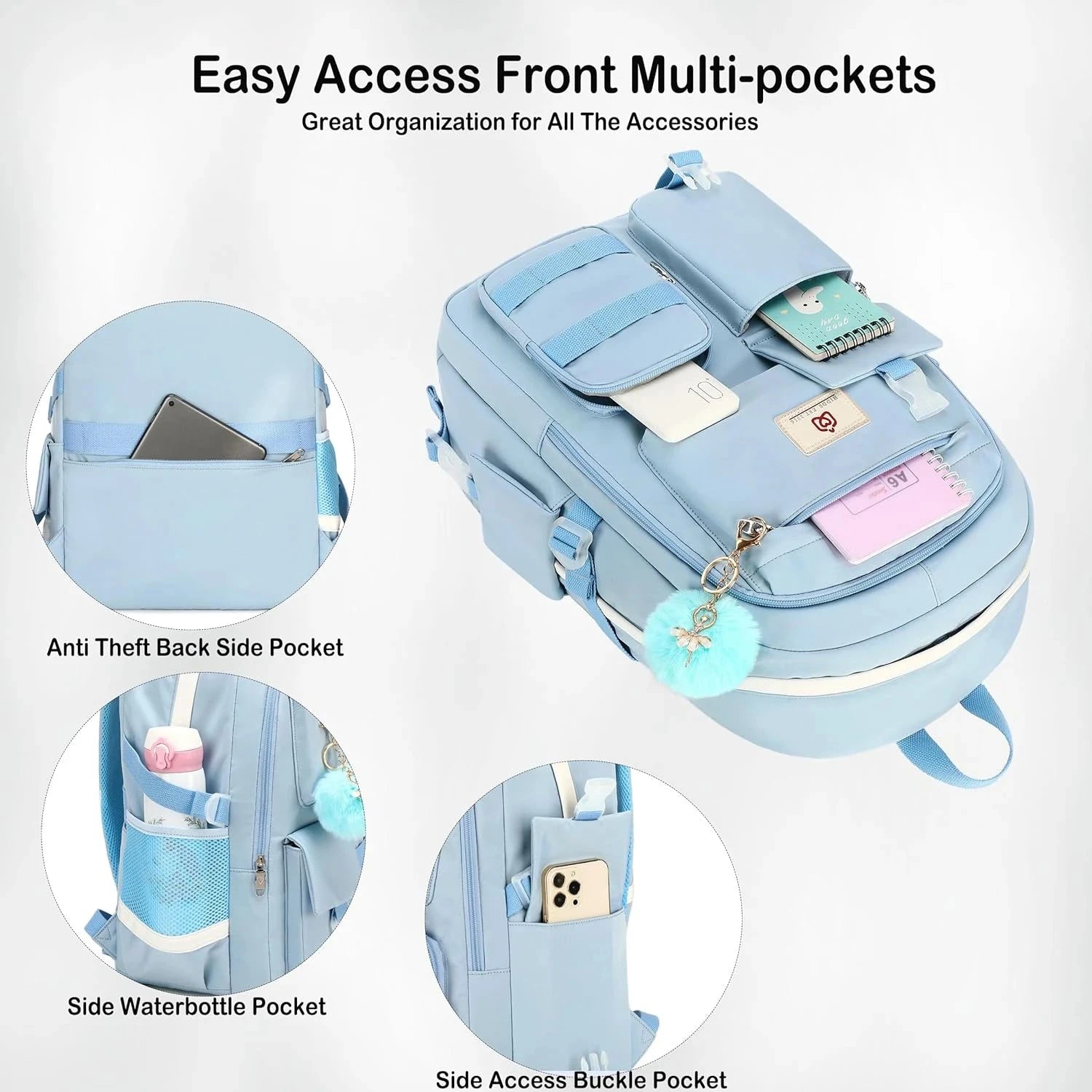 School Backpack for Teen Girls Women College Laptop GlowCart